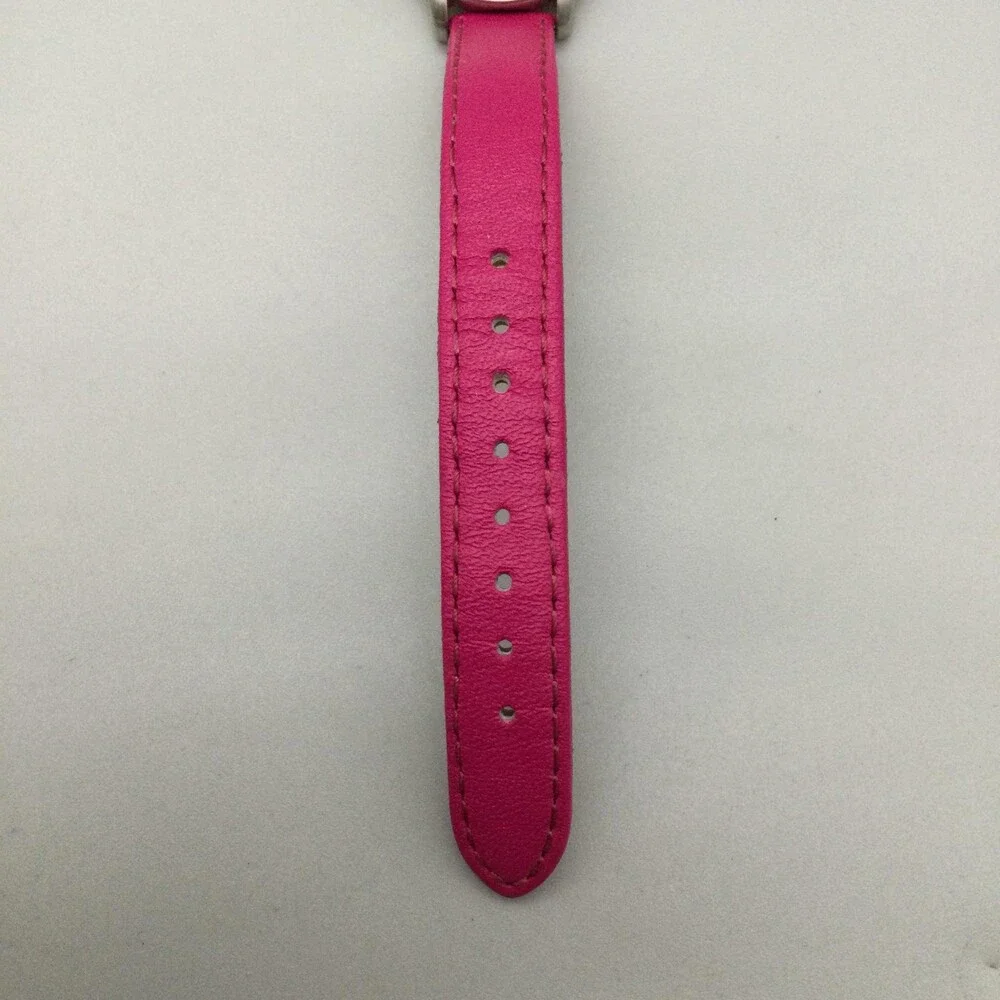 Disney Minnie Mouse Girls Watch 23mm Silver Tone Pink Leather MCO242 New Battery